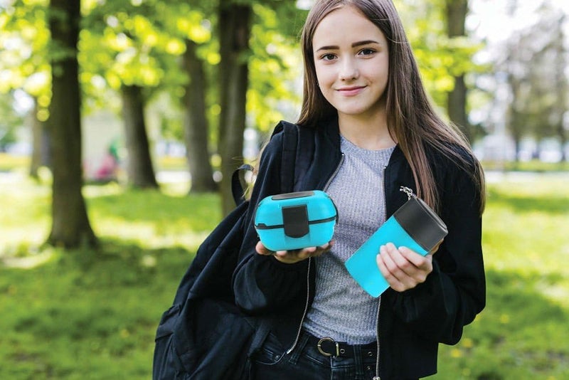 Pinnacle Thermoware Lunch Box Bag Set for Adults and Kids, Blue, Plastic and Stainless Steel, Matching Cutlery - Image 3
